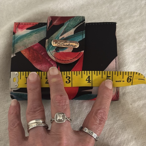 Buxton Floral Women's Black and Multicolor wallet/ Clutch - Picture 9 of 10